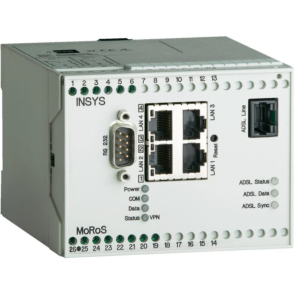 INSYS-Usmjerivač MoRoS ADSL PRO 10-60 V/DC, sučelje(n) 4xRJ45, 1xRS232 10000216 slika