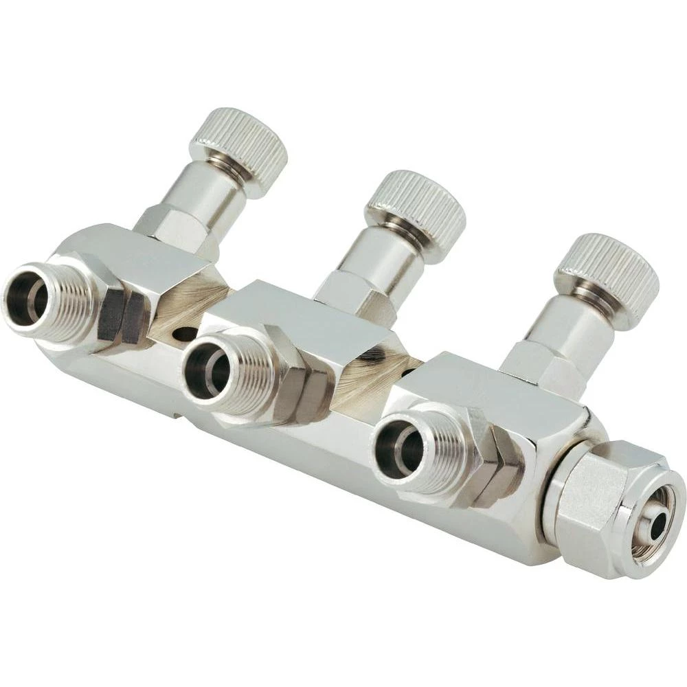 Trostruki distributer za komprimirani zrak sa kontrolnim ventilom, 1/8 " slika