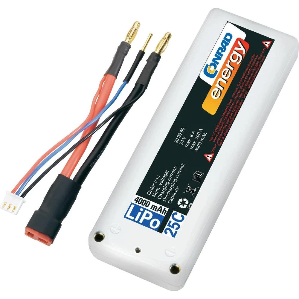 LiPo akumulatorski paket Conrad energy, 7,4 V, 4000 mAh, 25C, utični sustav T-ko slika