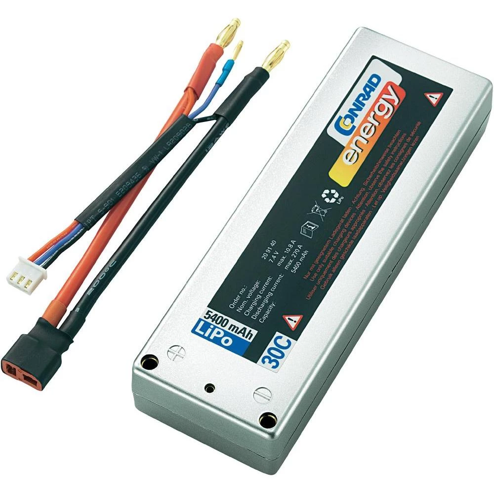 LiPo akumulatorski paket Conrad energy, 7,4 V, 5400 mAh, 30C, utični sustav T-ko slika