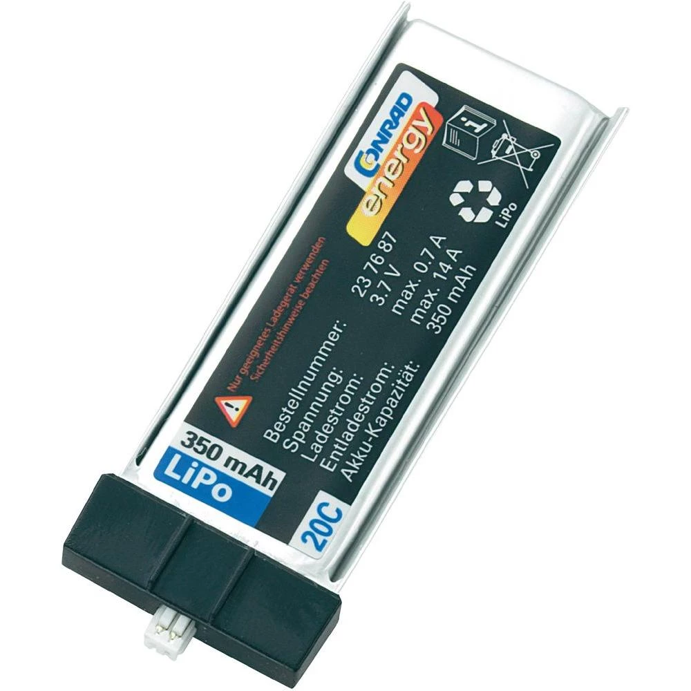 LiPo-akumulator Conrad energy, 3,7 V, 350 mAh, 20 C, utični sustav: Minium slika