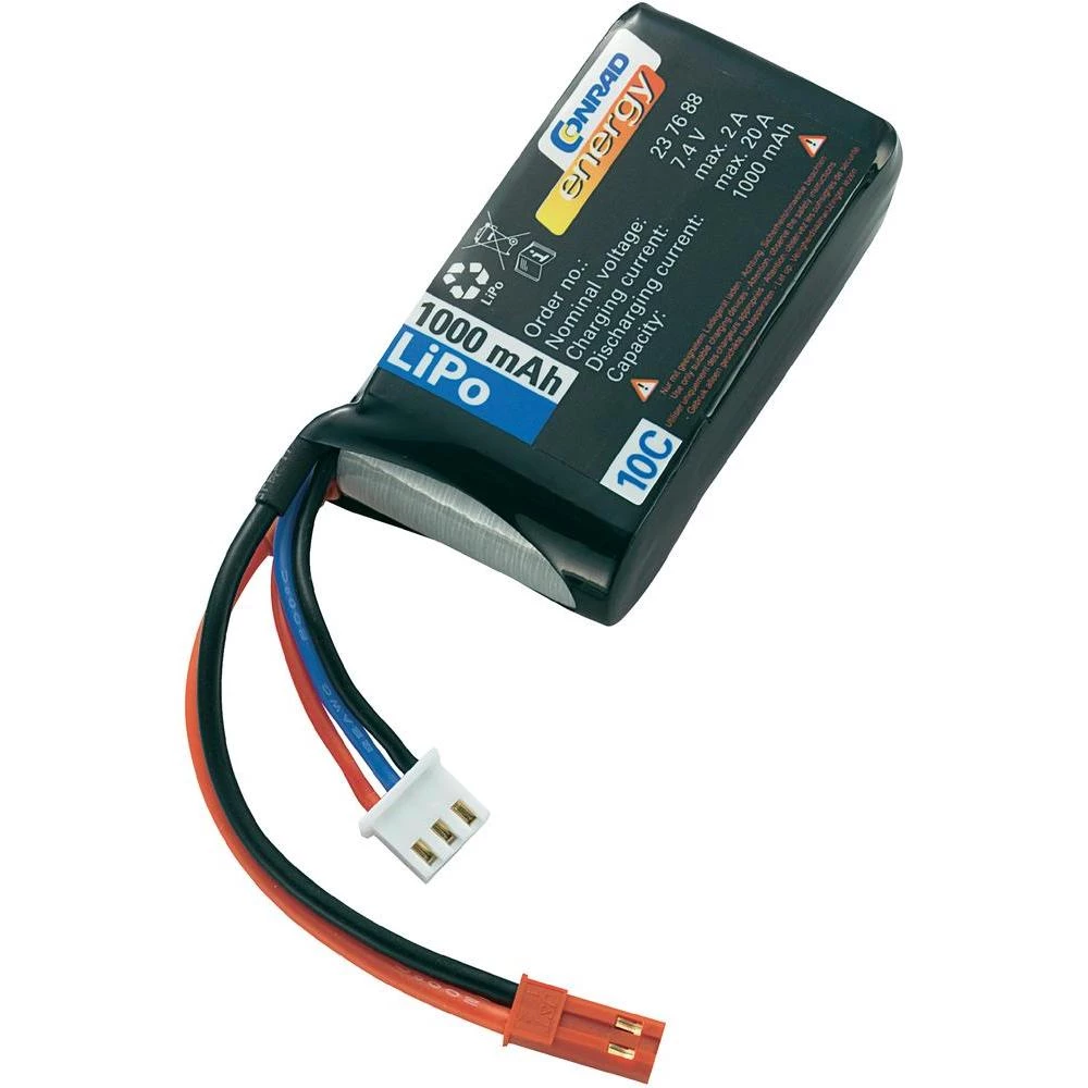 LiPo-akumulator Conrad energy, 7,4 V, 1.000 mAh, 10 C, utični sustav: BEC, XH slika