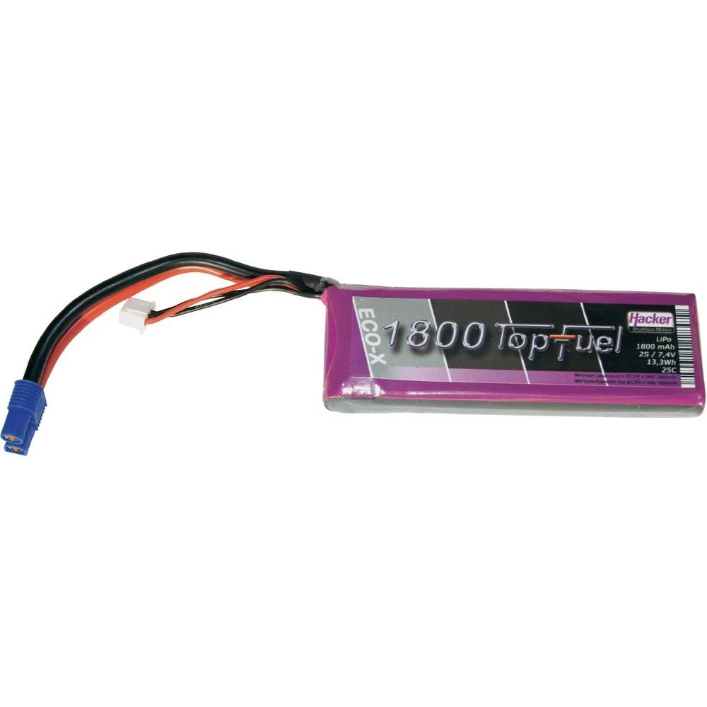 Hacker LiPo Akumulatorska baterija, serije TopFuel ECO-X 25C, 7,4 V / 1800 mAh slika