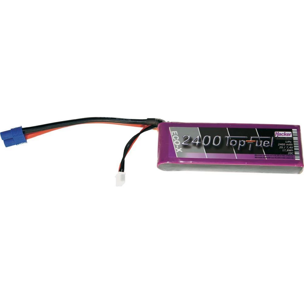 Hacker LiPo Akumulatorska baterija, serije TopFuel ECO-X 20C, 7,4 V / 2400 mAh slika