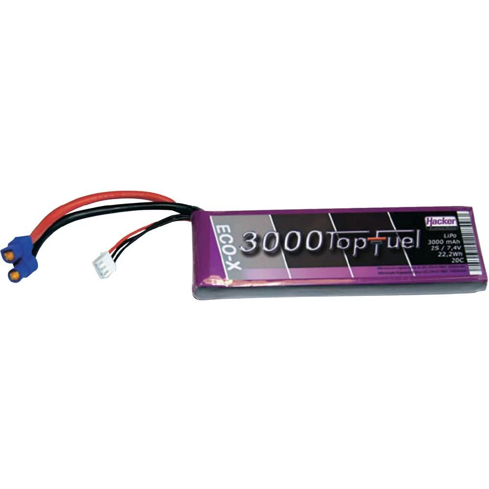 Hacker LiPo Akumulatorska baterija, serije TopFuel ECO-X 20C, 7,4 V / 3000 mAh slika