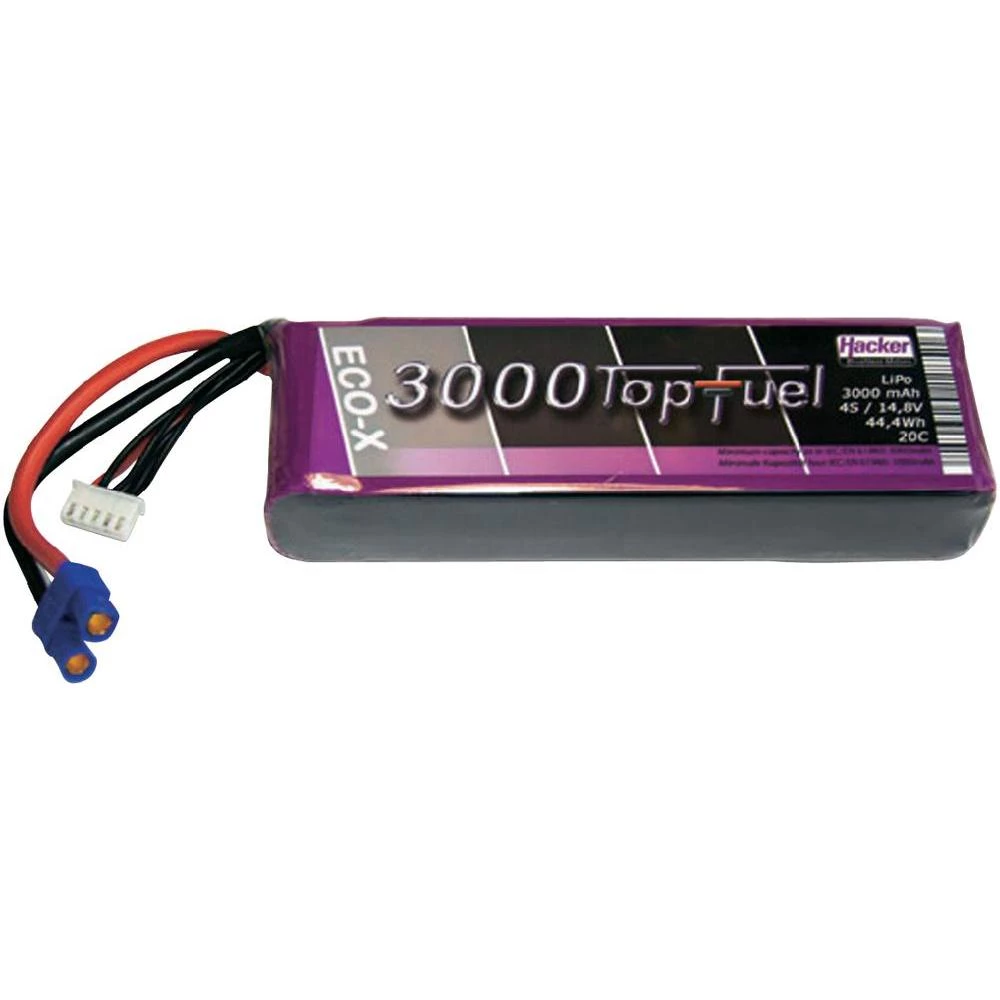 Hacker LiPo Akumulatorska baterija, serije TopFuel ECO-X 20C, 14,8 V / 3000 mAh slika