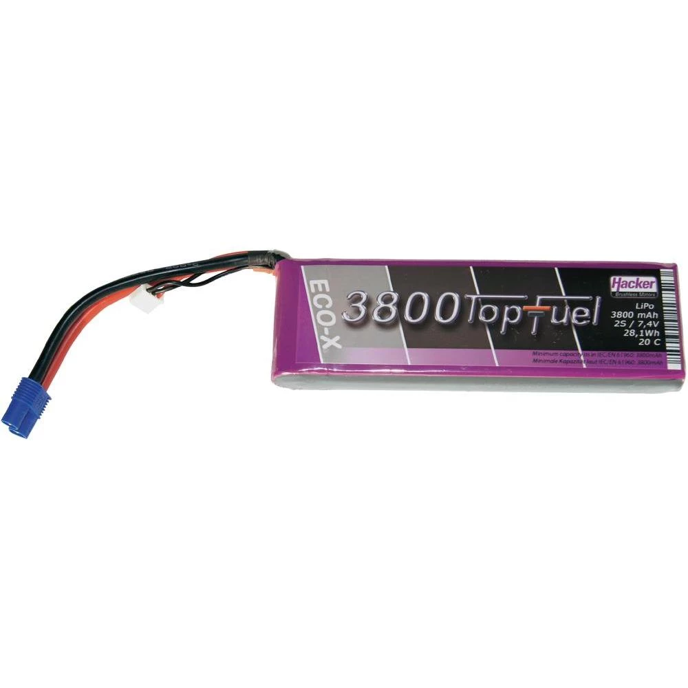Hacker LiPo Akumulatorska baterija, serije TopFuel ECO-X 20C, 7,4 V / 3800 mAh slika