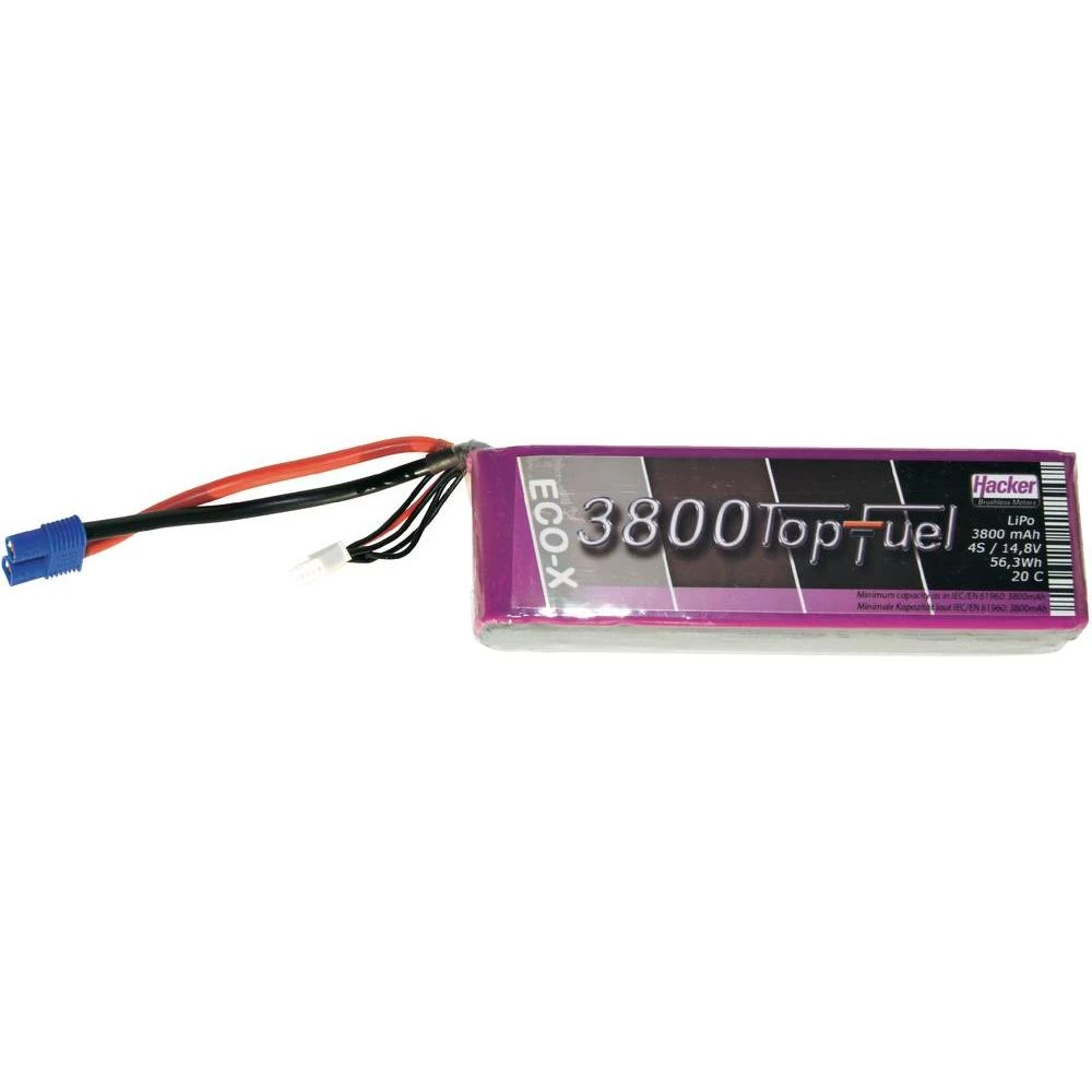 Hacker LiPo Akumulatorska baterija, serije TopFuel ECO-X 20C, 14,8 V / 3800 mAh slika