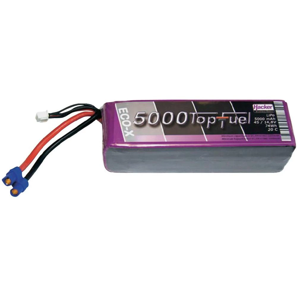 Hacker LiPo Akumulatorska baterija, serije TopFuel ECO-X 20C, 14,8 V / 5000 mAh slika