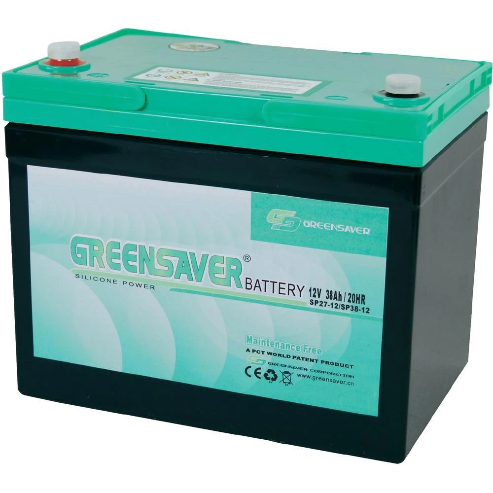 Greensaver Olovno silikonski akumulator SP38-12, 12 V, 38Ah, vijčani priklop M5 slika