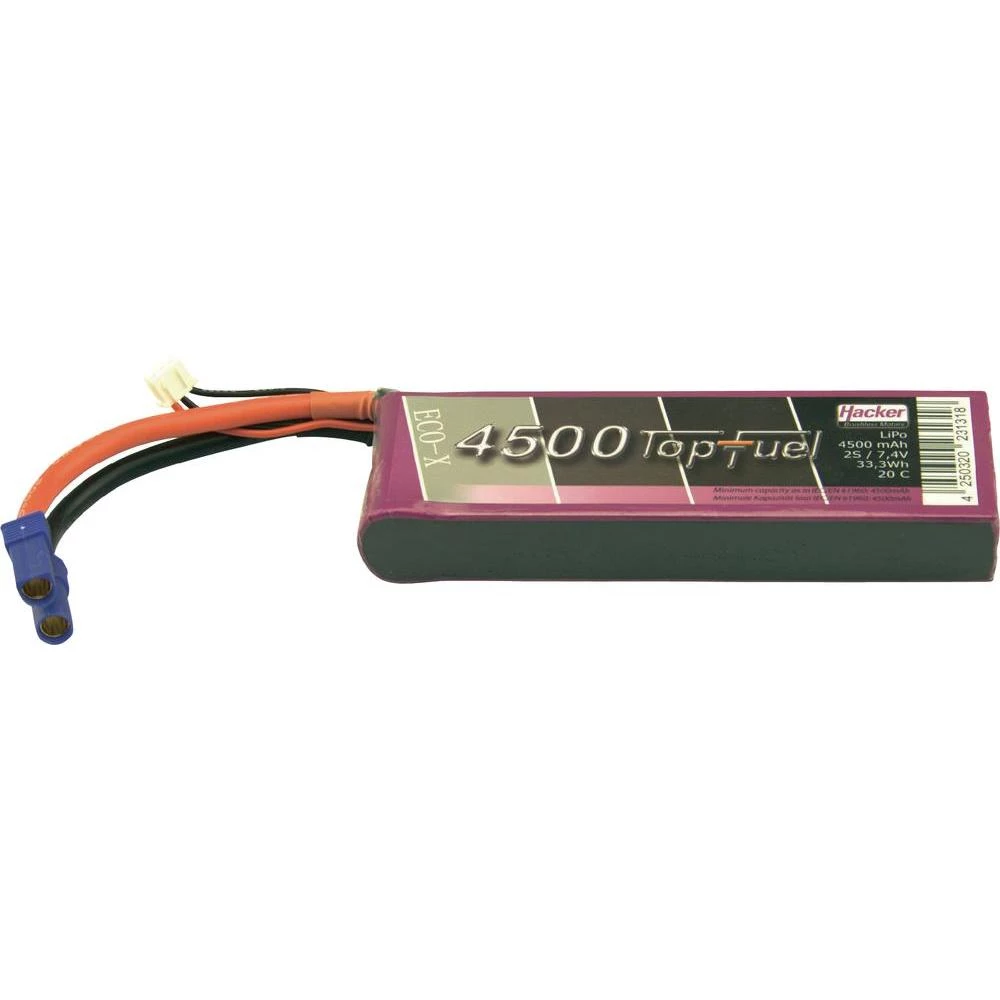 LiPo-akumulator Hacker , 7,4 V, 4.500 mAh, 20 C, utični sustav: EC5, XH 34500231 slika