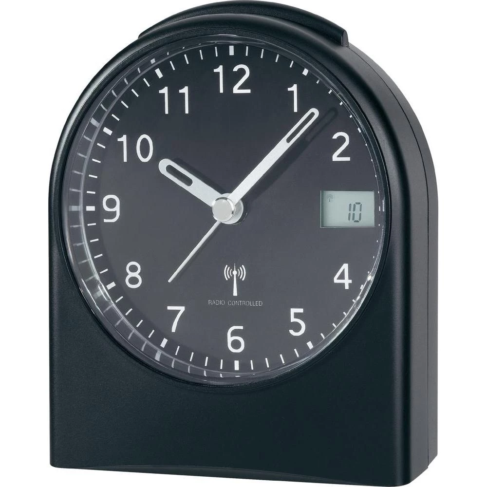 Radijski kontrolirana budilicaz LCD-display, (Š x V x G) 96x114 x 54 mm, crne bo slika