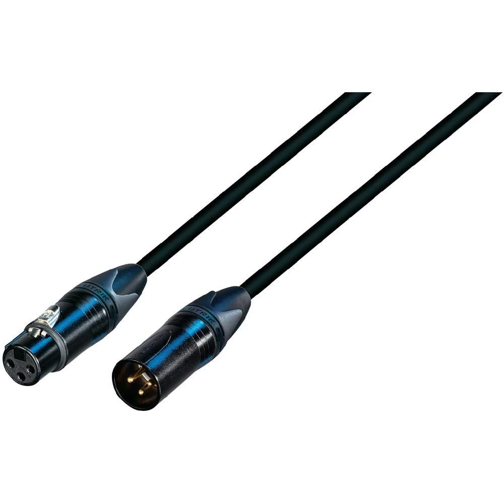 Visokokvalitetni mikrofonski kabel, 3 m, crni, muški XLR-konektor/ženski XLR-kon slika