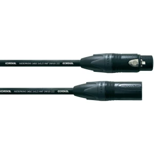 Mikrofonski kabel CordialR CMFLEX 222, 2 x 0,22 mm2, 10 m, crne boje, ženski XLR slika