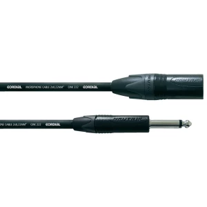 Mikrofonski kabel CordialR CMK222, 2 x 0,22 mm2, 2,5 m, crne boje, muški XLR-kon slika