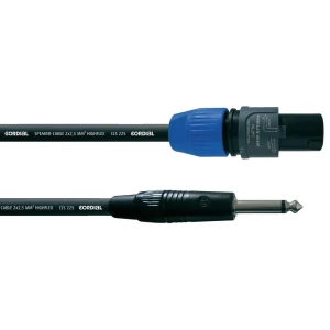 Kabel za zvučnike CordialR CLS 225, 2 x 2,5 mm2, crni, 1,5 m, Speakon/6,3 mm ban slika