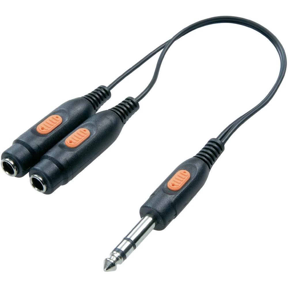 SpeaKa Professional-JACK audio Y-adapter 1x JACK, muški 6.35mm/2x JACK, ženski 6 slika