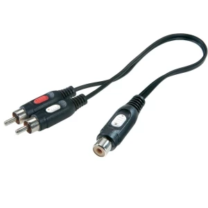 SpeaKa Professional-Činč audio Y-adapter [2x činč, muški/1x činč, ženski], crn slika
