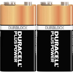 9 V blok baterija Duracell Plus, alkalna, 2 komada, 6LR61, 6LR21, 6AM6, 6LP3146, slika