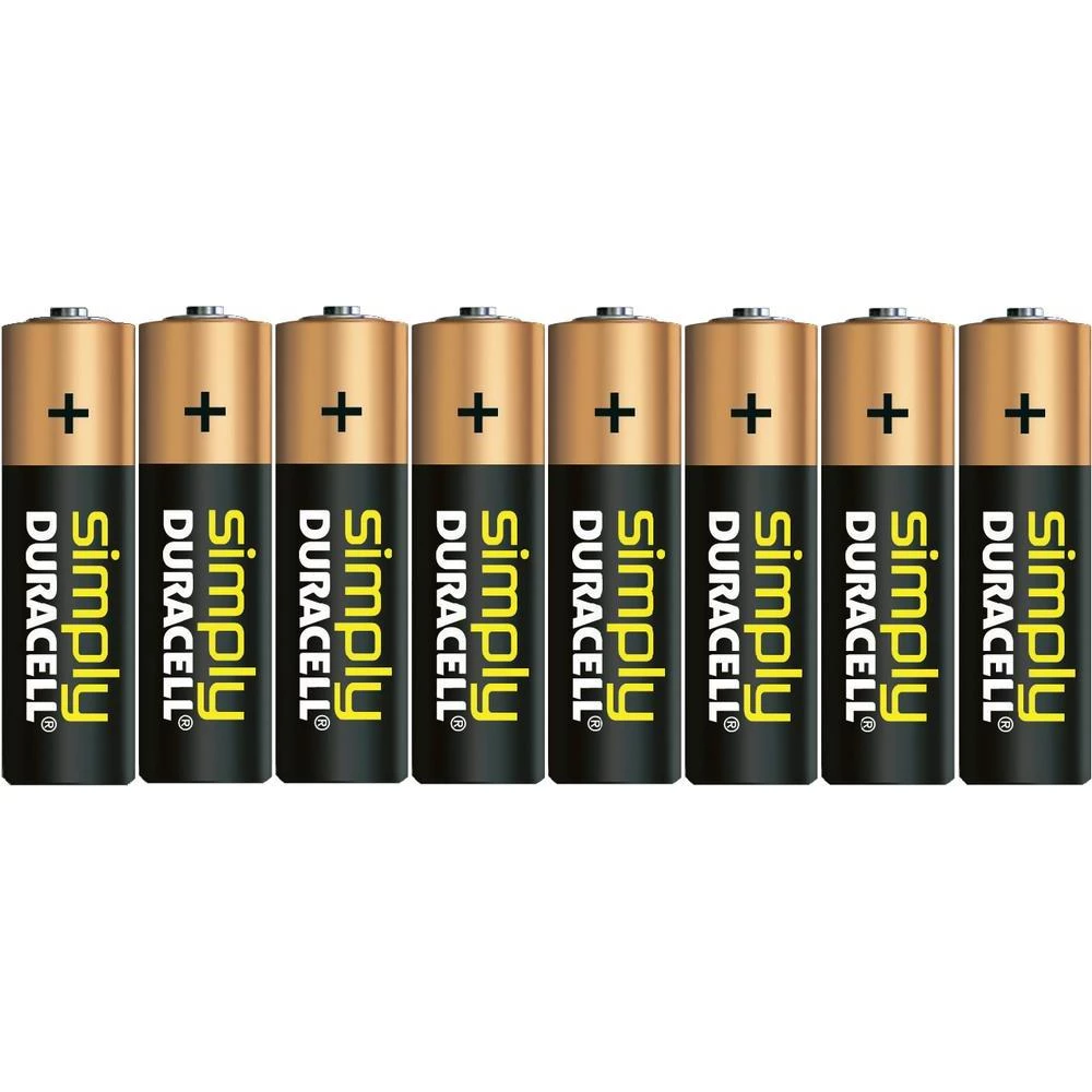 Alkalne baterije Duracell Simply, tipa AA, 1,5 V, 8 komada,Mignon, LR06, LR6, AA slika
