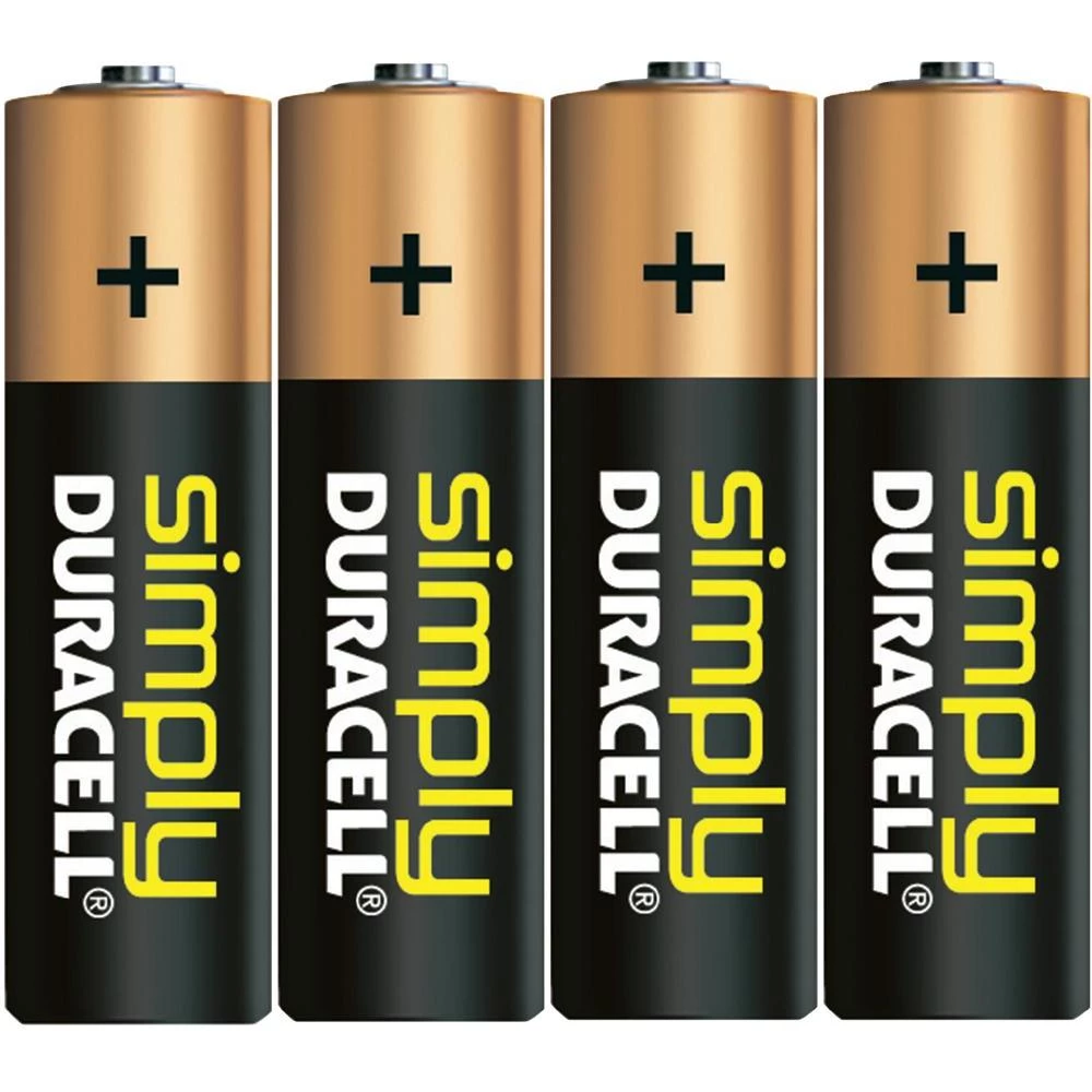 Alkalne baterije Duracell Simply, tipa AA, 1,5 V, 4 komada,Mignon, LR06, LR6, AA slika
