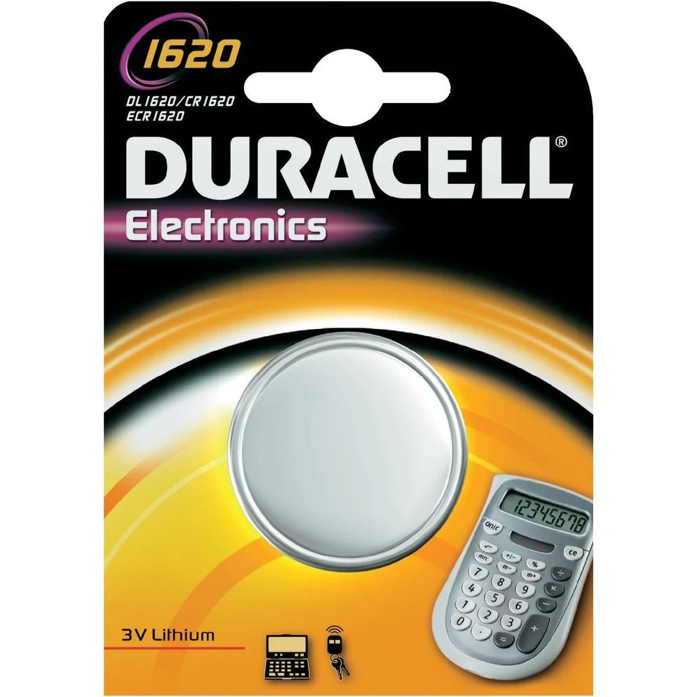 Litijska gumbasta baterija Duracell, CR 1620, 3 V, BR1620, DL1620, ECR1620, KCR1 slika