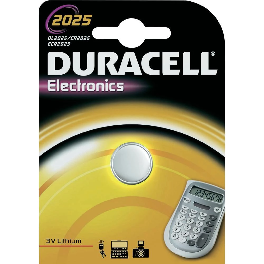 Litijska gumbasta baterija Duracell, CR 2025, 3 V, BR2025, DL2025, ECR2025, KCR2 slika