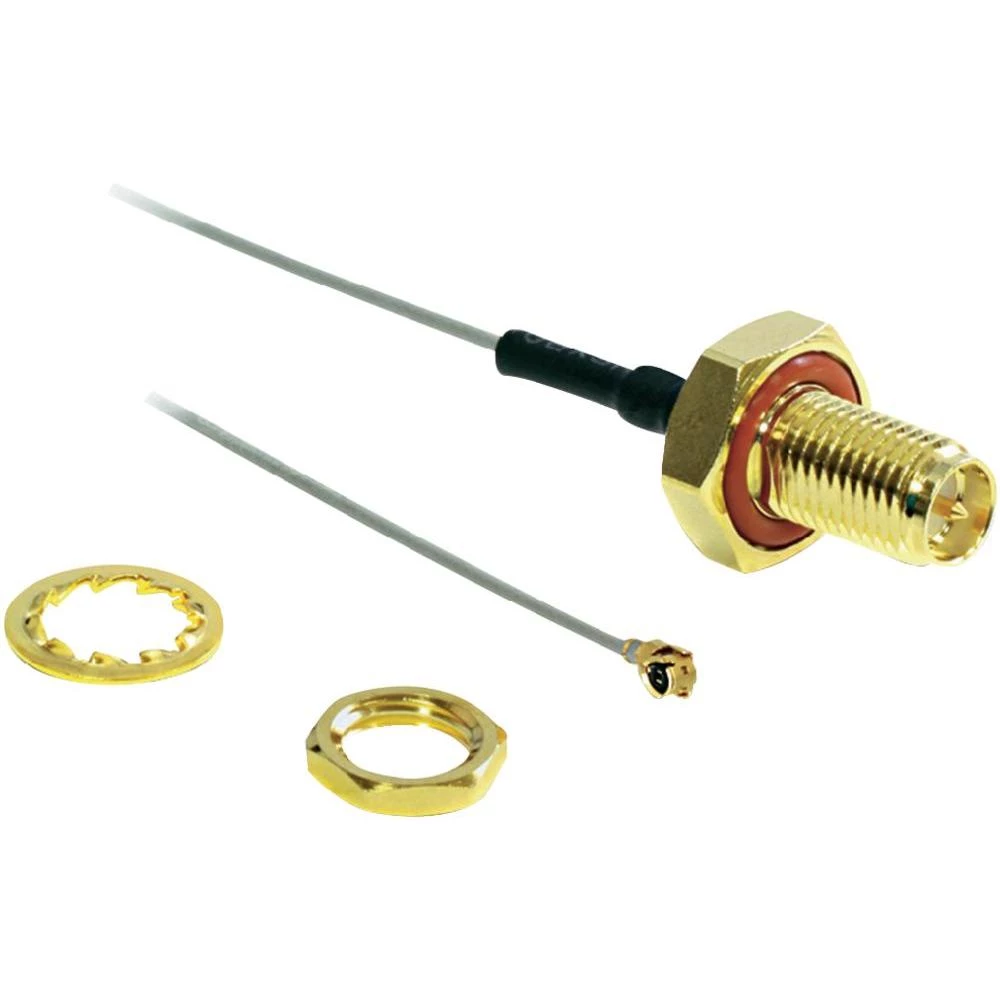 Antenski priključak, ženski konektor RP-SMA na muški konektor IPEX, 0,1 m, sivi, slika