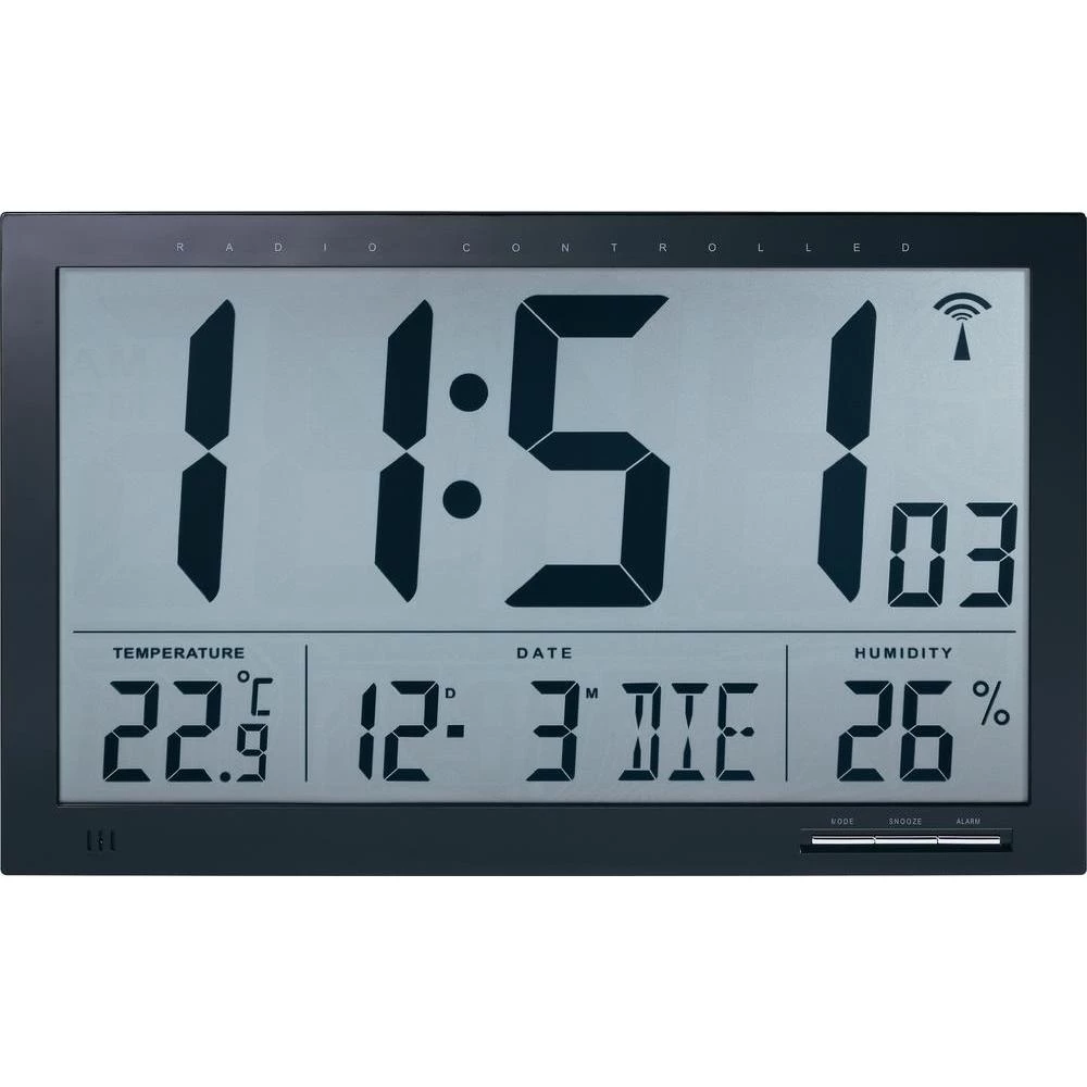 Radio kontrolirani zidni sat Renkforce 404664 crni slika