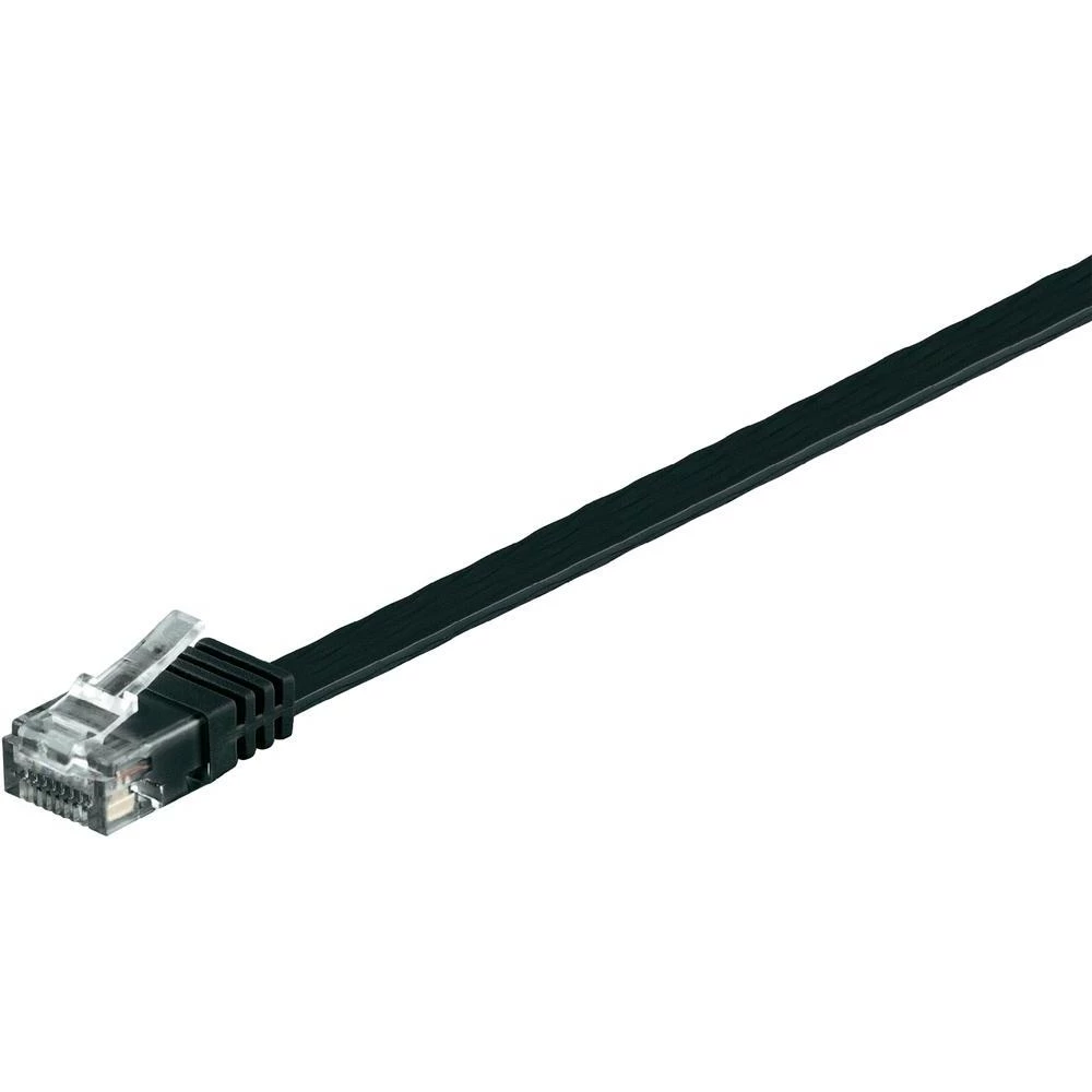 RJ45 mrežni kabel CAT 6 U/UTP [1x RJ45 utikač - 1x RJ45 utikač] 1 m crni visokoe slika