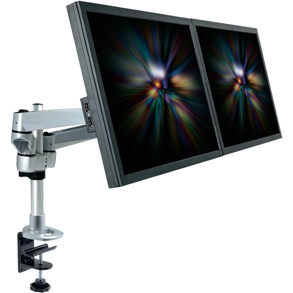 Xergo SuperSwivel dvostruki stalak za ekrane, montaža na stol žlijebnom i C-spoj slika