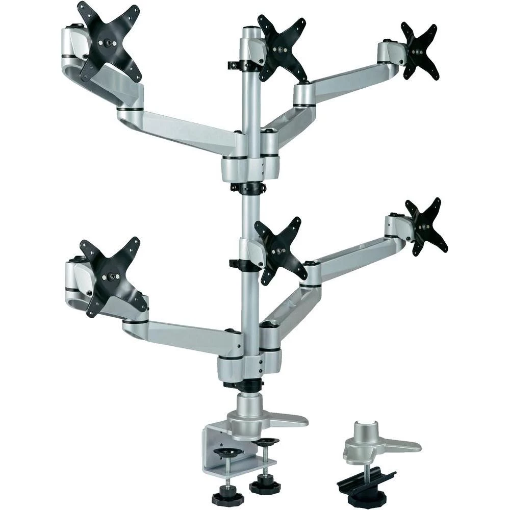 Xergo SuperSwivel šesterostruki stalak za ekran, montaža na stol žlijebnom i C-s slika