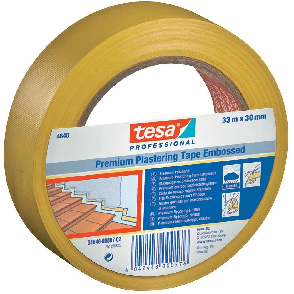 Zaštitna traka Tesa Premium, 4840-08-02, (D x Š) 33 m x 50 mm, žute boje, PVC, slika