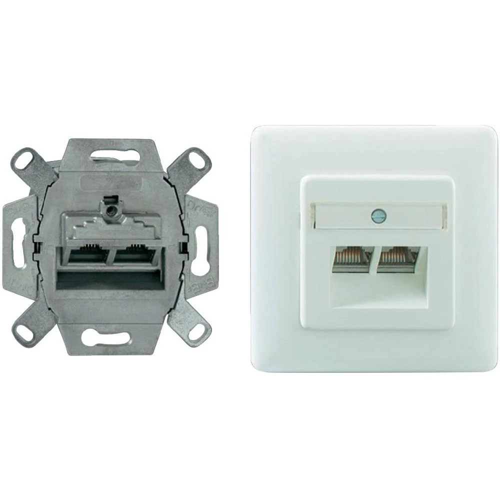 Razvodna kutija Rutenbeck UAE-Cat.6/ClassE-8/8, podžbukna, bijela, 2-porta 13811 slika