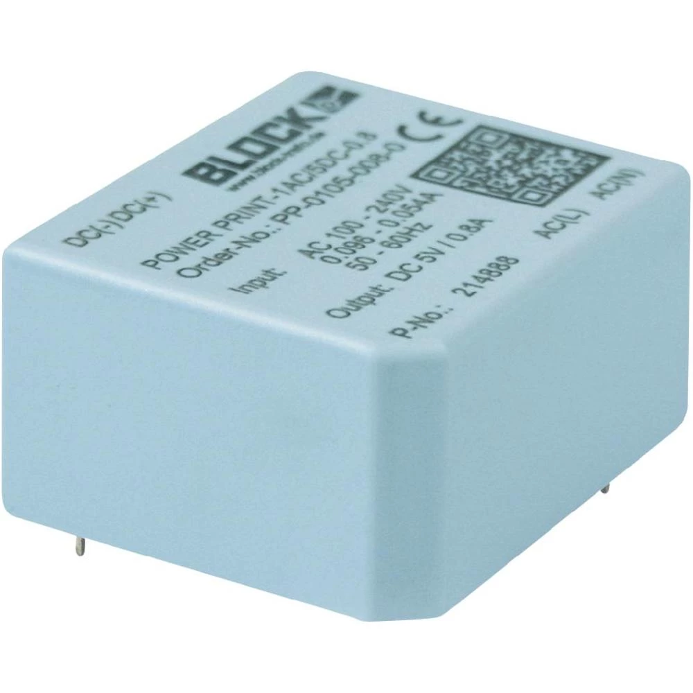 Block PP-0109-005-0 -Mrežni napajač za tiskano vezje, 9 V/DC, 0.45 A, 4 W slika