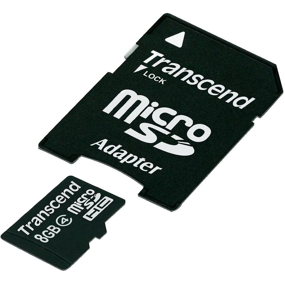 Kartica microSDHC Transcend, 8GB, klasa 4 + SD-adapter TS8GUSDHC4 slika