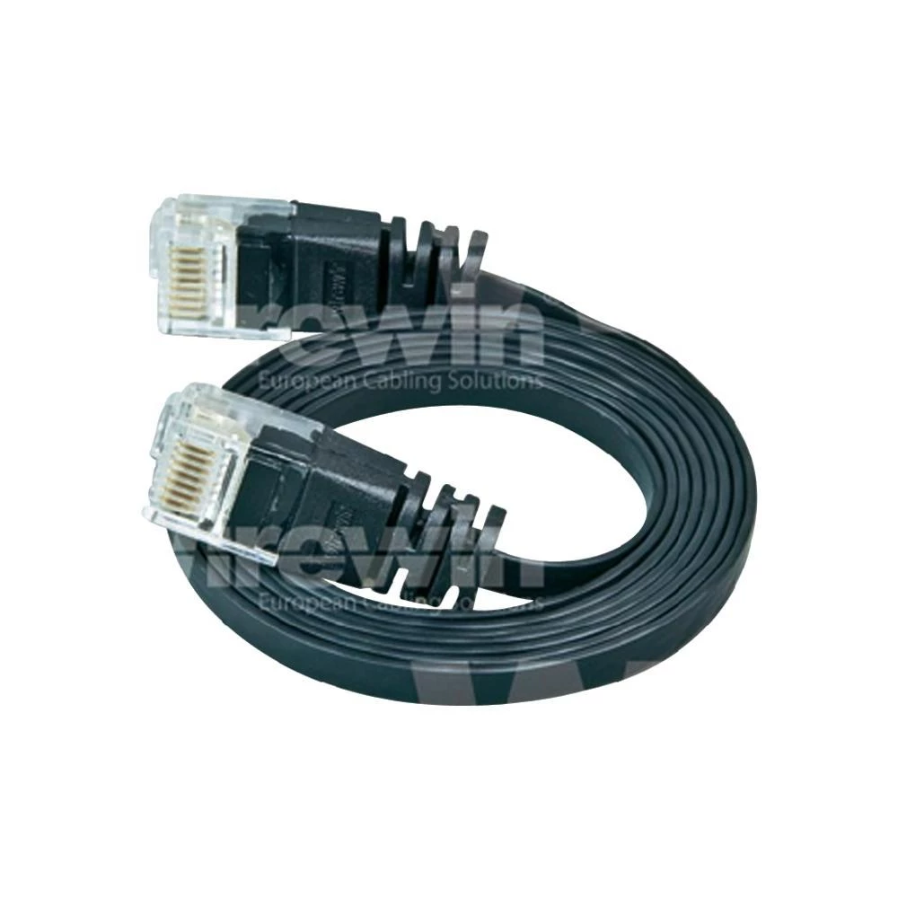 RJ45 mrežni kabel CAT 6 U/UTP [1x RJ45 utikač - 1x RJ45 utikač] 0.15 m crni viso slika