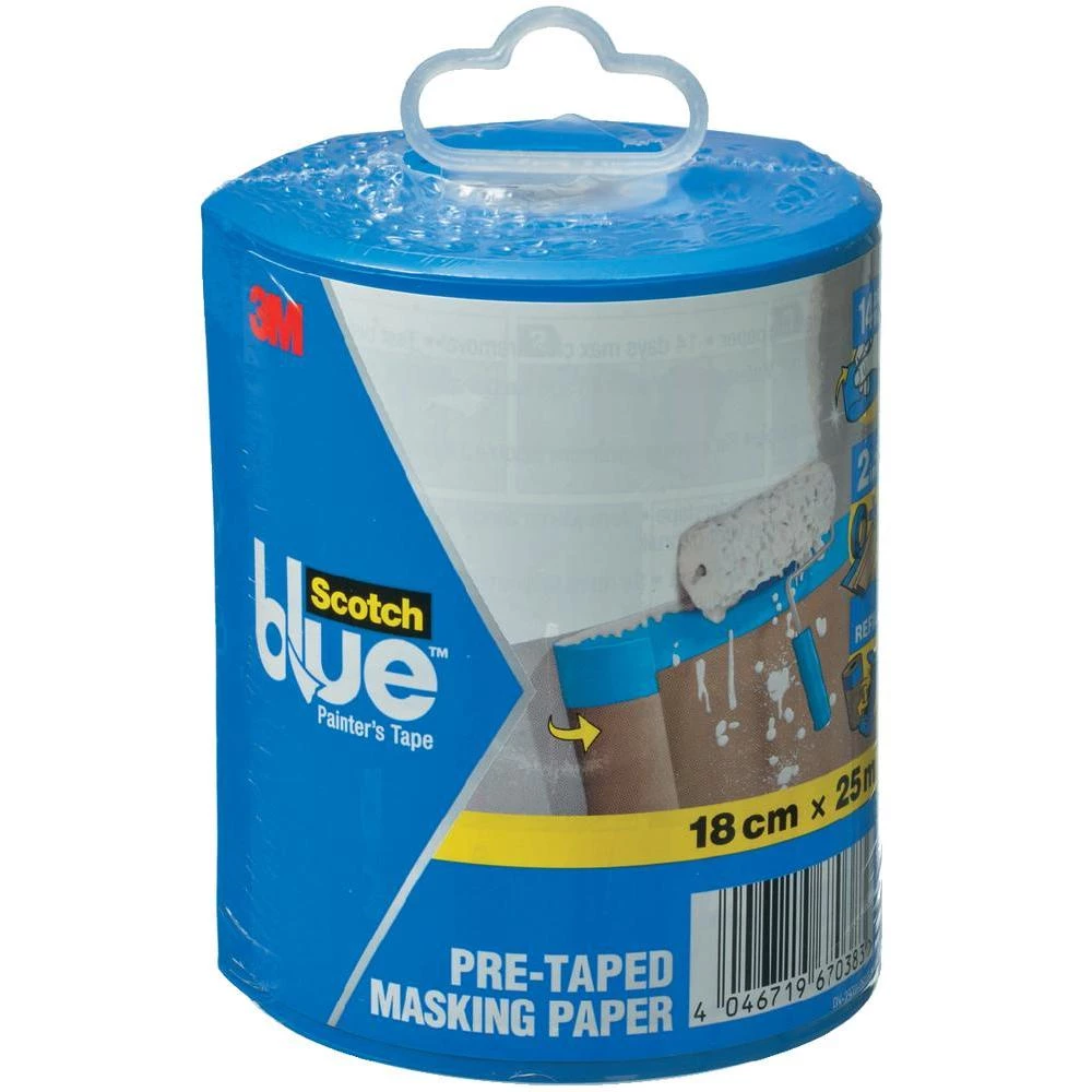 Zaštitni papir 3M Scotch Blue2090PD, (D x Š) 25 m x 0,18 m, smeđe boje, sadržaj: slika