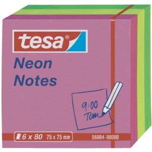 Ljepilni listići Tesa Neon Notes, 56004, (D x Š) 75 mm x 75 mm, ružičaste, žute, slika