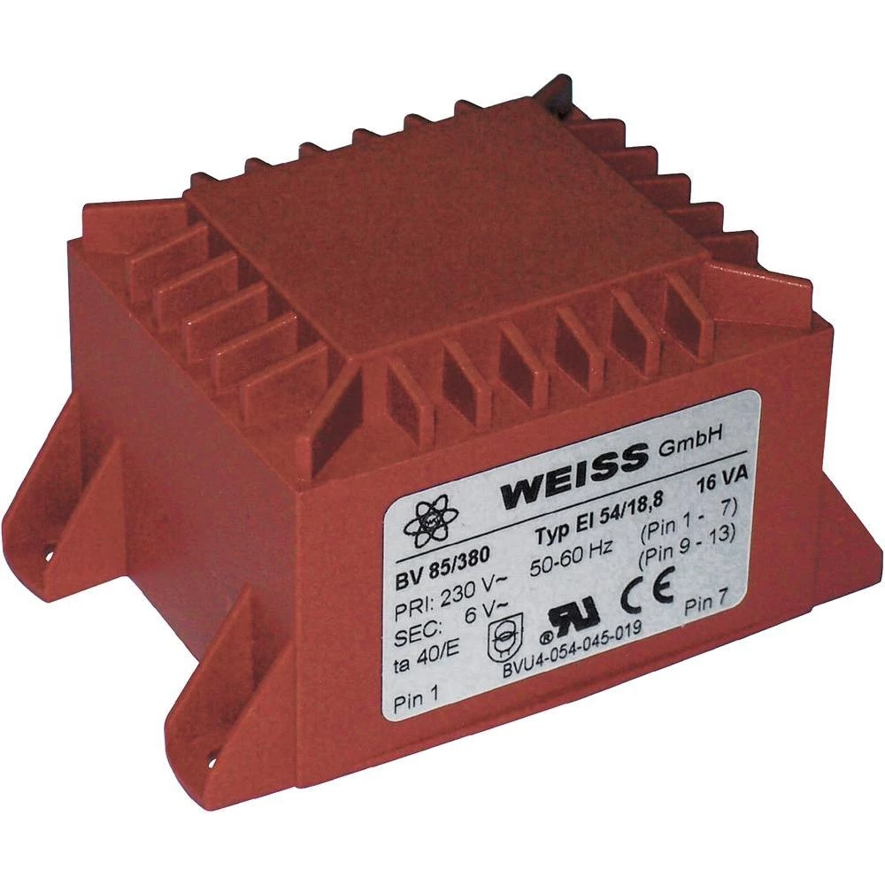 Transformator za tiskanu pločicu EI 54, 16 VA 6 V Weiss Elektrotechnik 85/380 slika