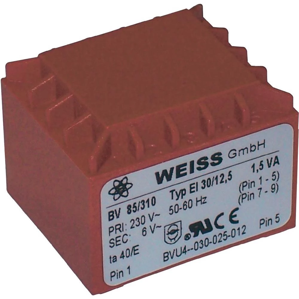 Transformator za tiskanu pločicu EI 30, 1,5 VA 12 V WeissElektrotechnik 85/312 slika