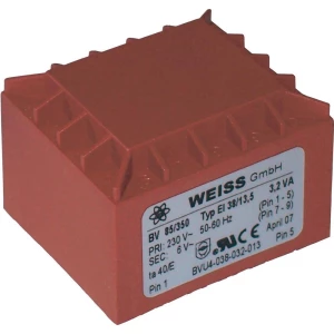 Transformator za tiskanu pločicu EI 38, 3,2 VA 12 V WeissElektrotechnik 85/352 slika