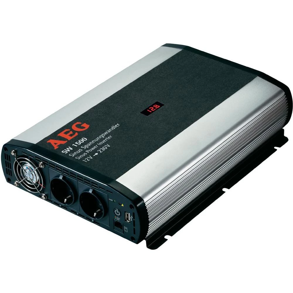 Sinusni pretvarač, nap. pretvornik AEG SW 1500, 1500 W, 12V/DC (10,5-12 V/DC) - slika