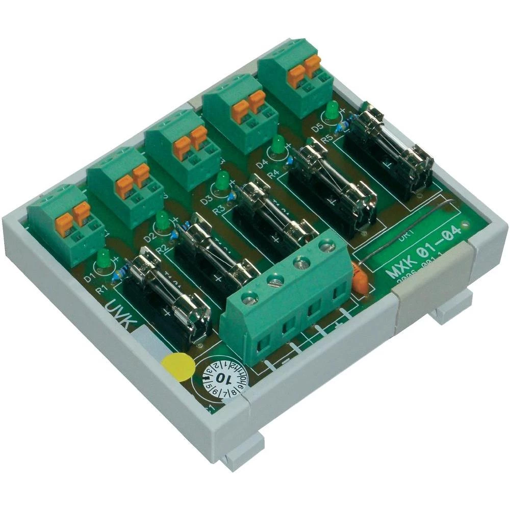 LED-razdjelnik s osiguračima u DIN-letvi FG Elektronik UVK5-TS, 5 osigurača, 0-4 slika