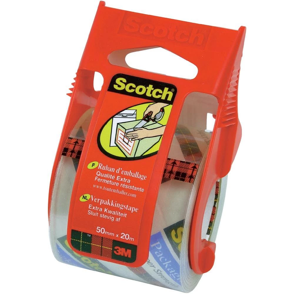 Ljepilna traka za pakiranje 3M Scotch Extra u aparatu za traku, 20,3 m x 50 mm, slika