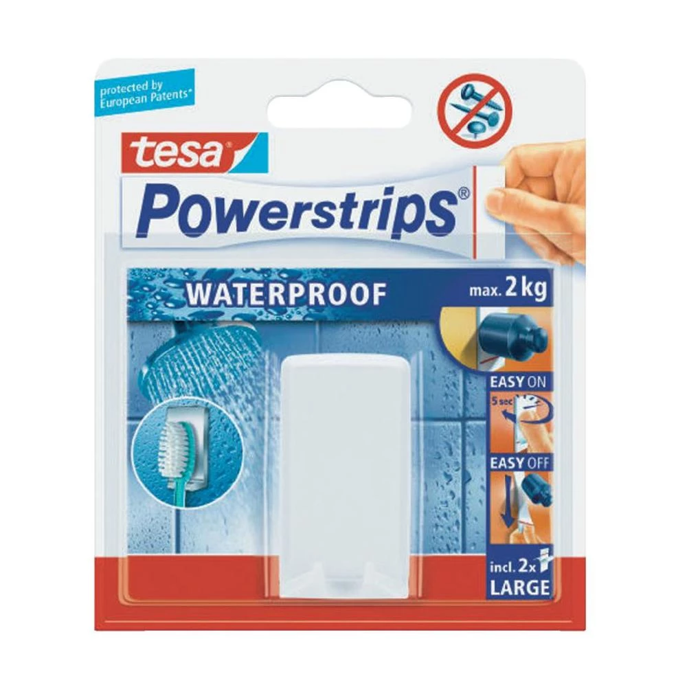 Držač za zubne četke Tesa PowerstripsR Waterproof, 59702, bijeli slika