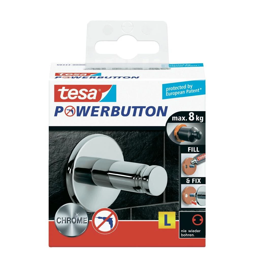 Držač za kukice TesaR Powerbutton Universal, 59322, (O x G)42 mm x 40 mm slika