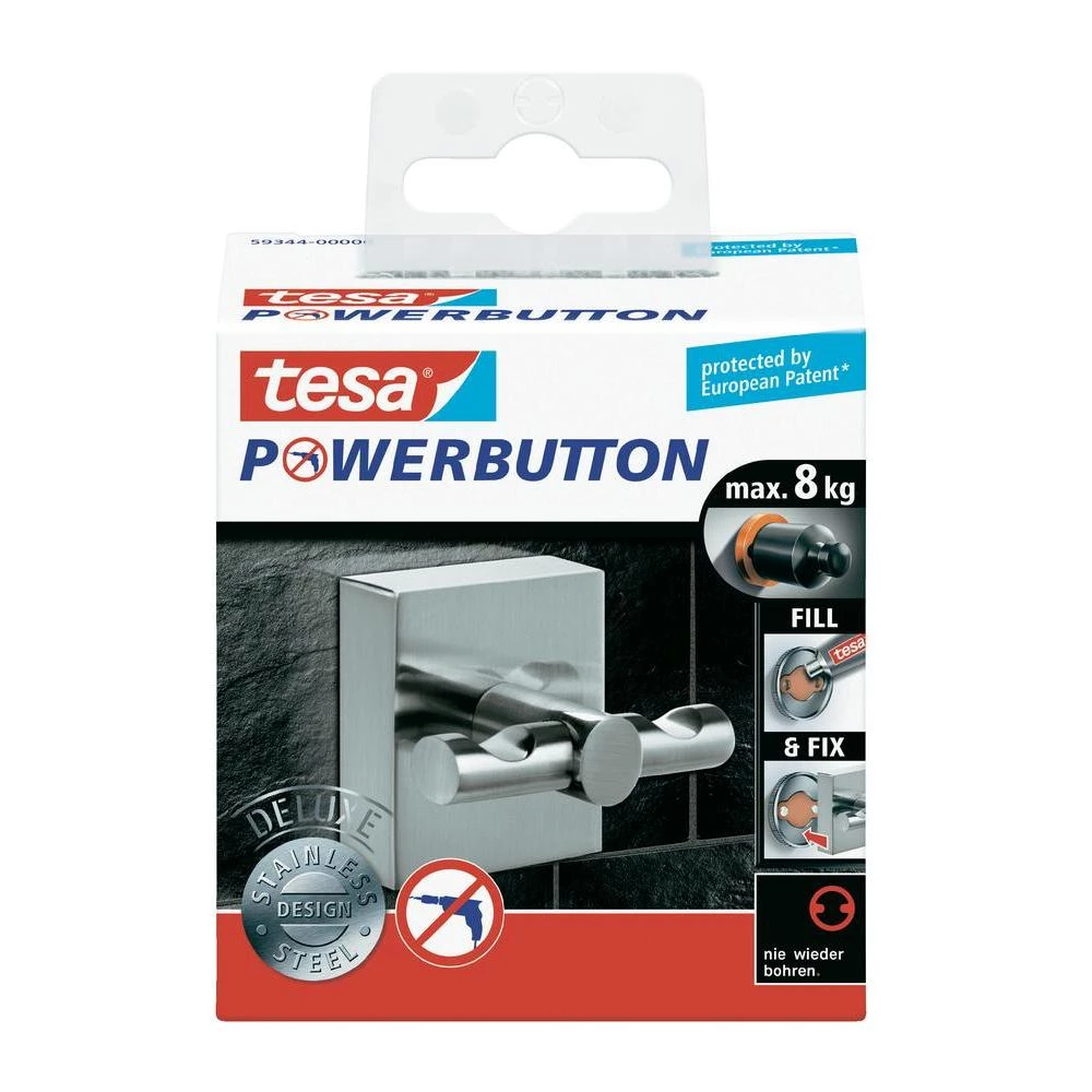 Držač za kukice TesaR Powerbutton Deluxe, 59344, (D x Š) 50mm x 50 mm slika