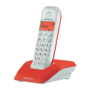 Bežični analogni telefon Motorola STARTAC S1201 osvijetljeni ekran crveni, bijel slika