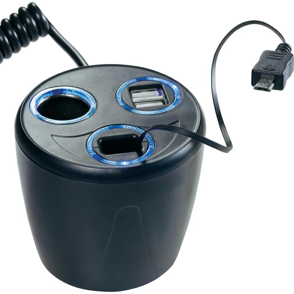 Dvostruki razdjeljnik sa 3 USB-priključka strujno opterećenje max 10 A slika